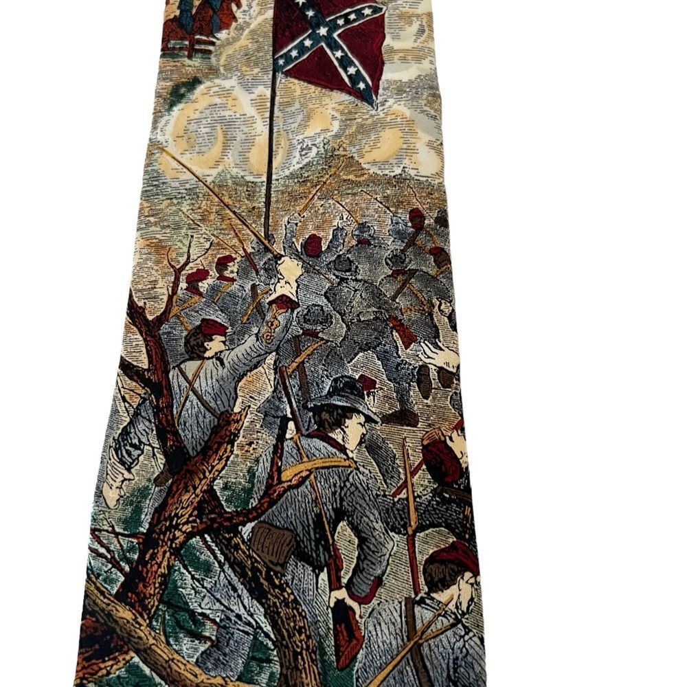 Vintage American Series “The Rebel Yell” Civil War Silk Tie by Tango - Picture 3 of 5